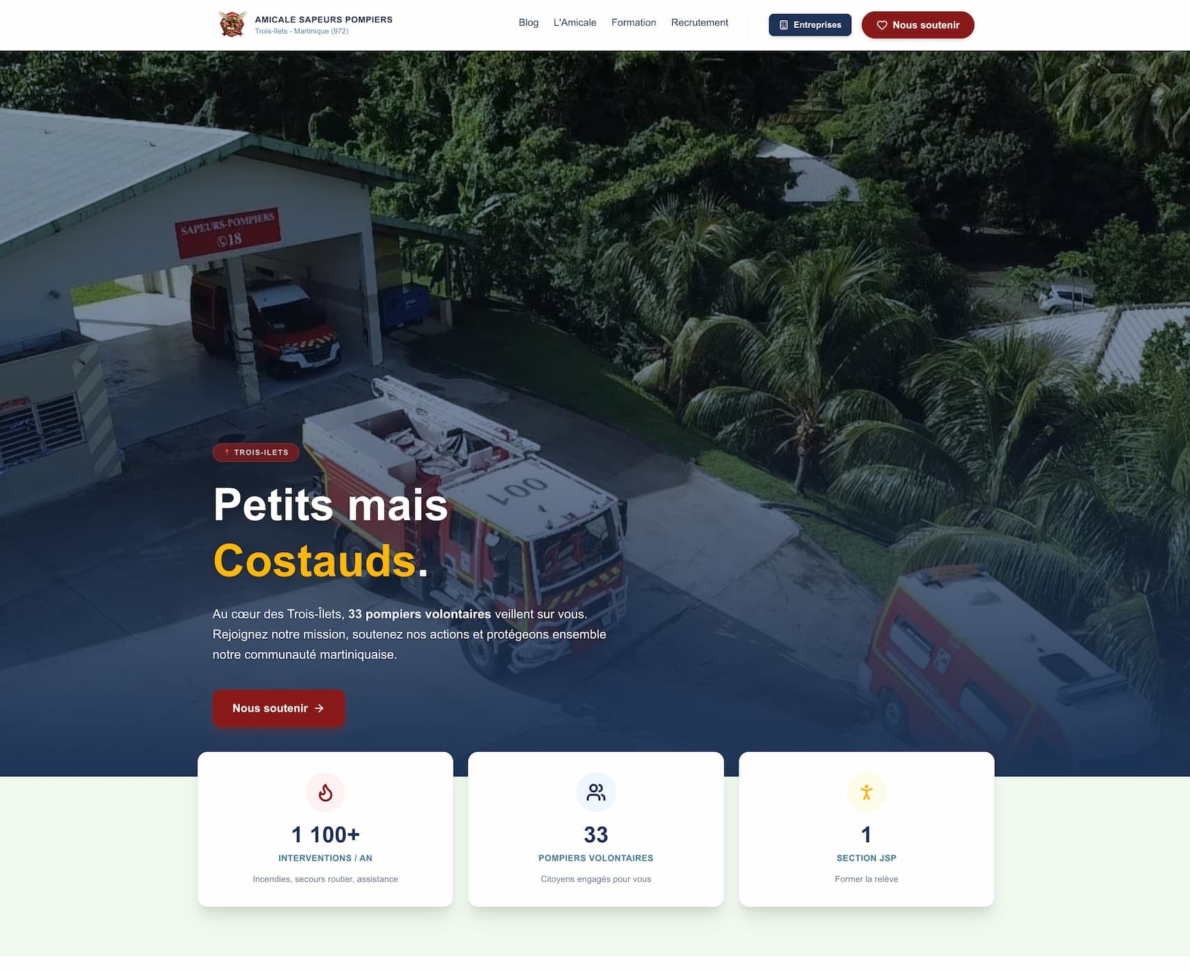 Aperçu du projet Amicale des Sapeurs-Pompiers des Trois-Îlets